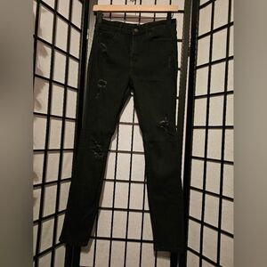 Hollister Black Denim High-rise Super‎ Skinny Jeans 1 Short